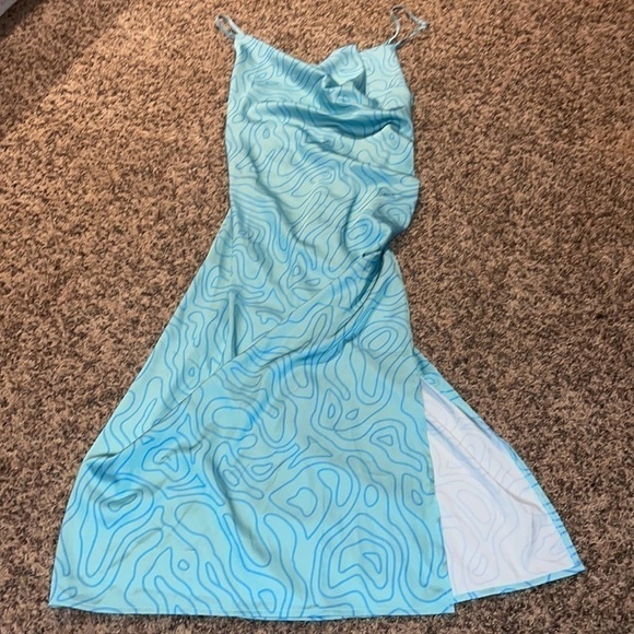 Slate & Willow Aqua Slip Dress - Picture 6 of 12